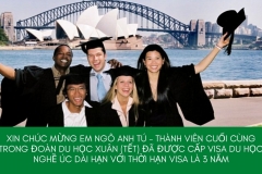 BINCO xin chúc mừng em Ngô Anh Tú đã được cấp visa du học nghề Úc dài hạn với thời hạn visa là 3 năm